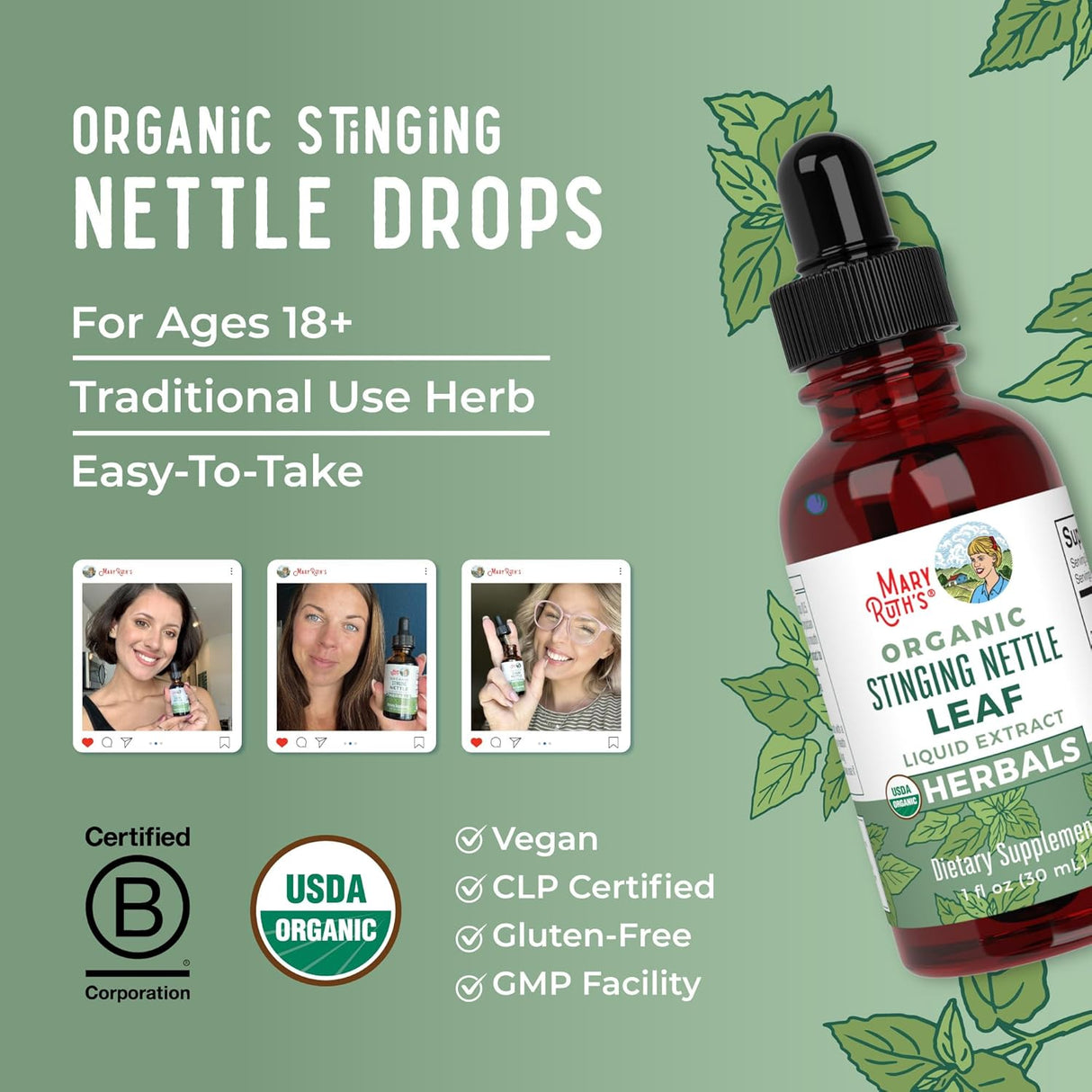 MARY RUTH ORGANICS - MaryRuth Organics Stinging Nettle Leaf Extract 1 Fl.Oz. - The Red Vitamin MX - Suplementos Alimenticios - {{ shop.shopifyCountryName }}