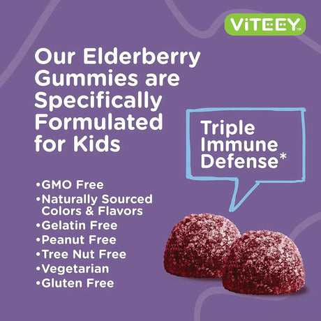 VITEEY - Viteey Sambucus Elderberry Gummies for Kids 120 Gomitas - The Red Vitamin MX - Suplementos Alimenticios - {{ shop.shopifyCountryName }}