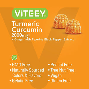 Viteey Turmeric Curcumin 2000Mg. 120 Gomitas - The Red Vitamin MX - Suplementos Alimenticios - VITEEY