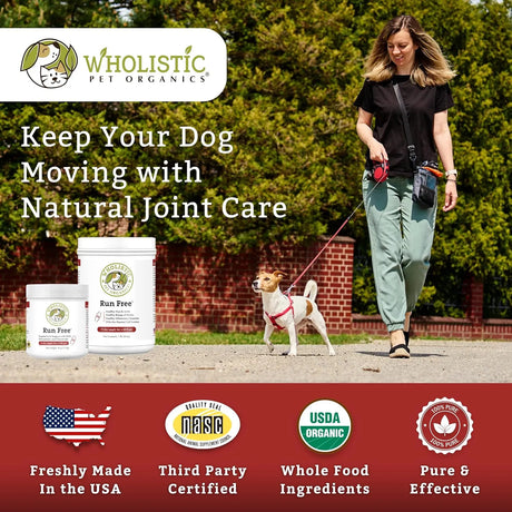 WHOLISTIC PET ORGANICS - Wholistic Pet Organics Run Free Dog Joint Supplement 113Gr. - The Red Vitamin MX - Cuidado De Cadera Y Articulaciones Para Perros - {{ shop.shopifyCountryName }}