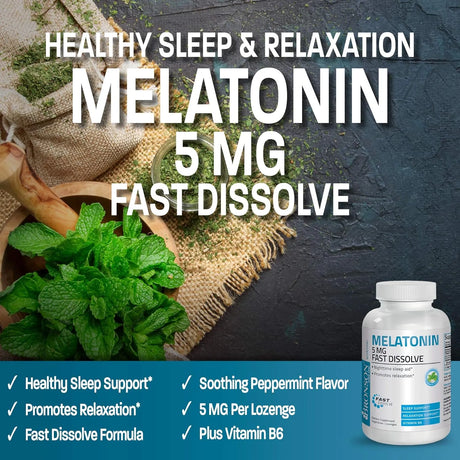 BRONSON - Bronson Melatonin 5Mg. Fast Dissolve Peppermint Tablets 360 Tabletas - The Red Vitamin MX - Suplementos Alimenticios - {{ shop.shopifyCountryName }}