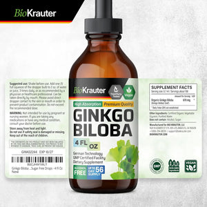 BIOKRAUTER - BIO KRAUTER Ginkgo Biloba Extract 4 Fl.Oz. - The Red Vitamin MX - Suplementos Alimenticios - {{ shop.shopifyCountryName }}