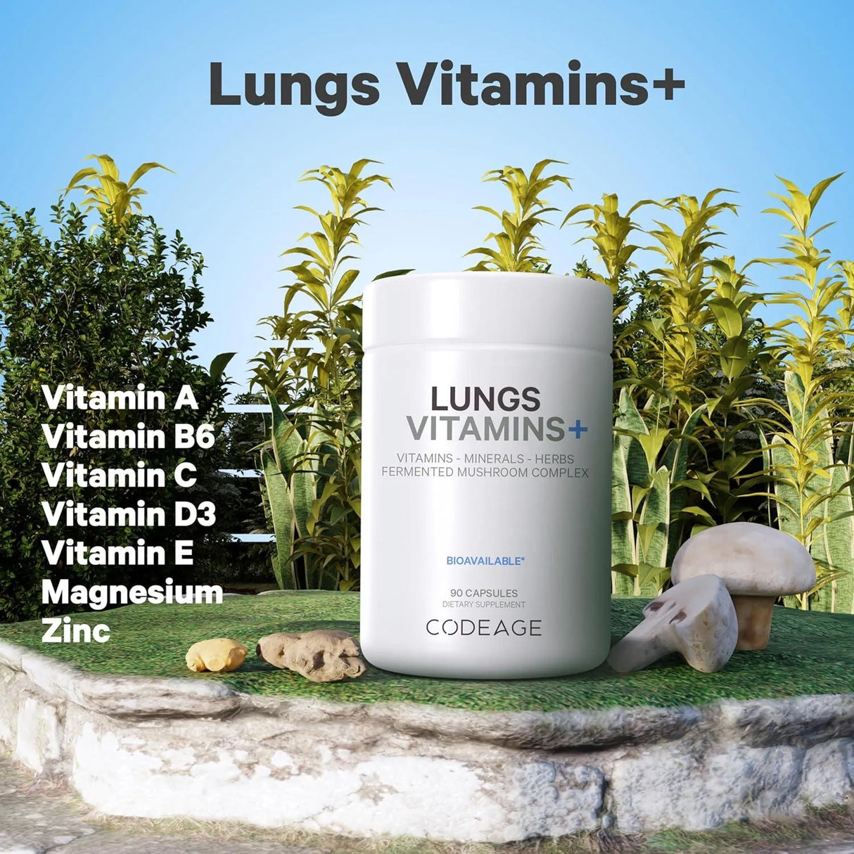 CODEAGE - Codeage Lungs Vitamins 90 Capsulas - The Red Vitamin MX - Suplementos Alimenticios - {{ shop.shopifyCountryName }}