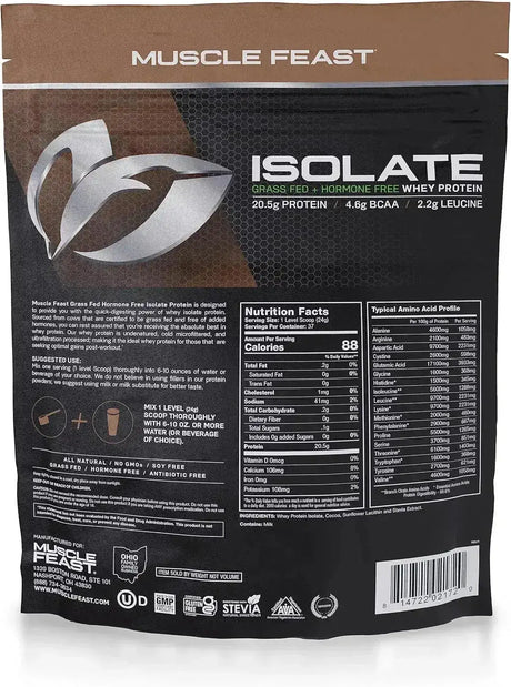 MUSCLE FEAST - Muscle Feast Grass-Fed Whey Protein Isolate Chocolate 907Gr. - The Red Vitamin MX - Suplementos Alimenticios - {{ shop.shopifyCountryName }}