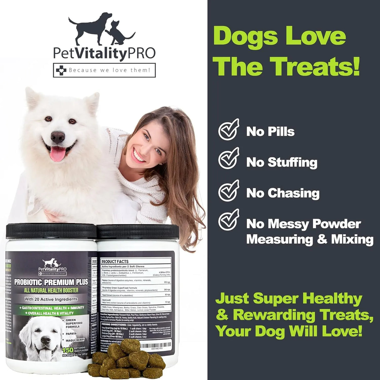 PETVITALITYPRO - PetVitalityPRO Probiotics for Dogs with Natural Digestive Enzymes 150 Masticables - The Red Vitamin MX - Probióticos Para Perros - {{ shop.shopifyCountryName }}