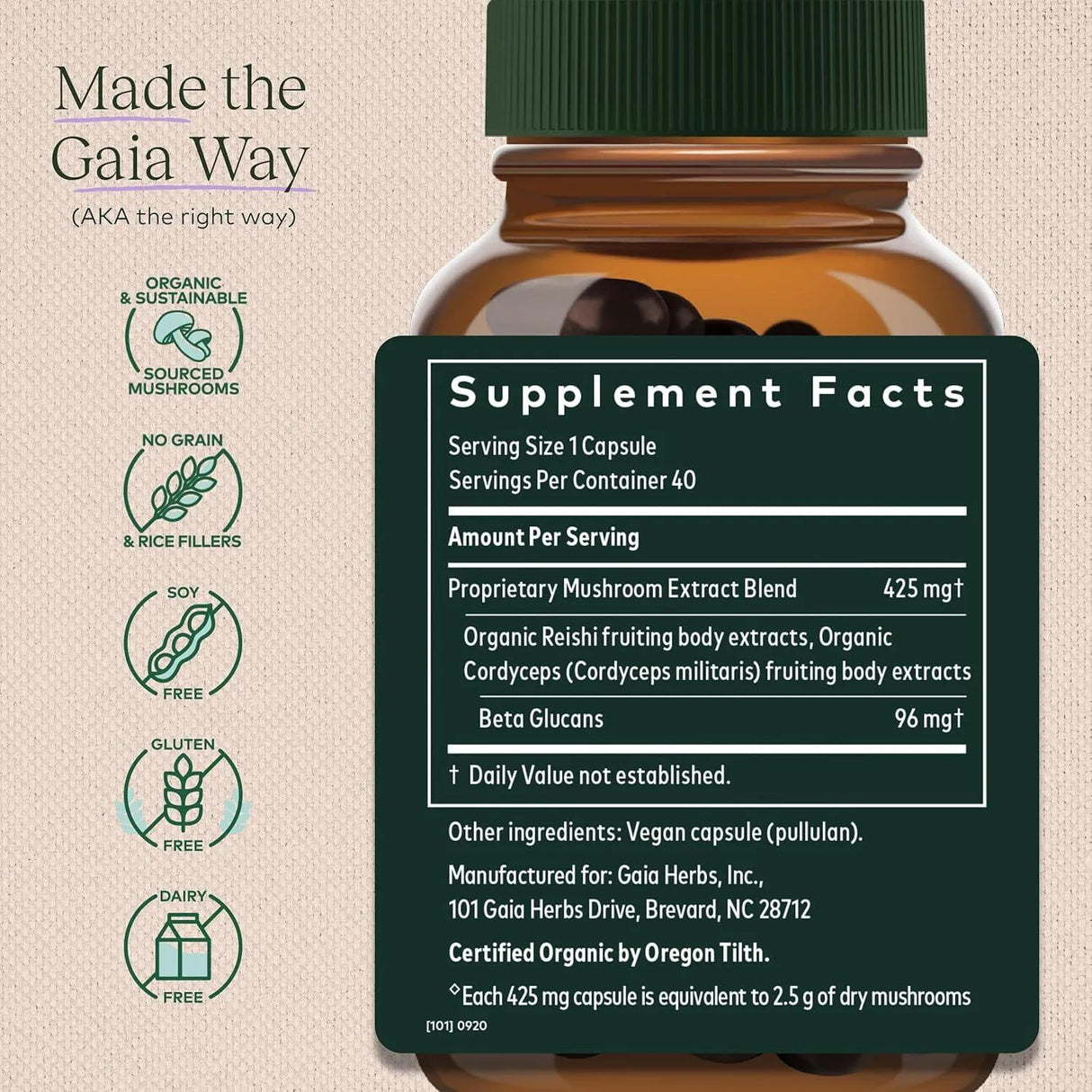 GAIA HERBS - Gaia Herbs Respiratory Mushroom Blend 40 Capsulas - The Red Vitamin MX - Suplementos Alimenticios - {{ shop.shopifyCountryName }}