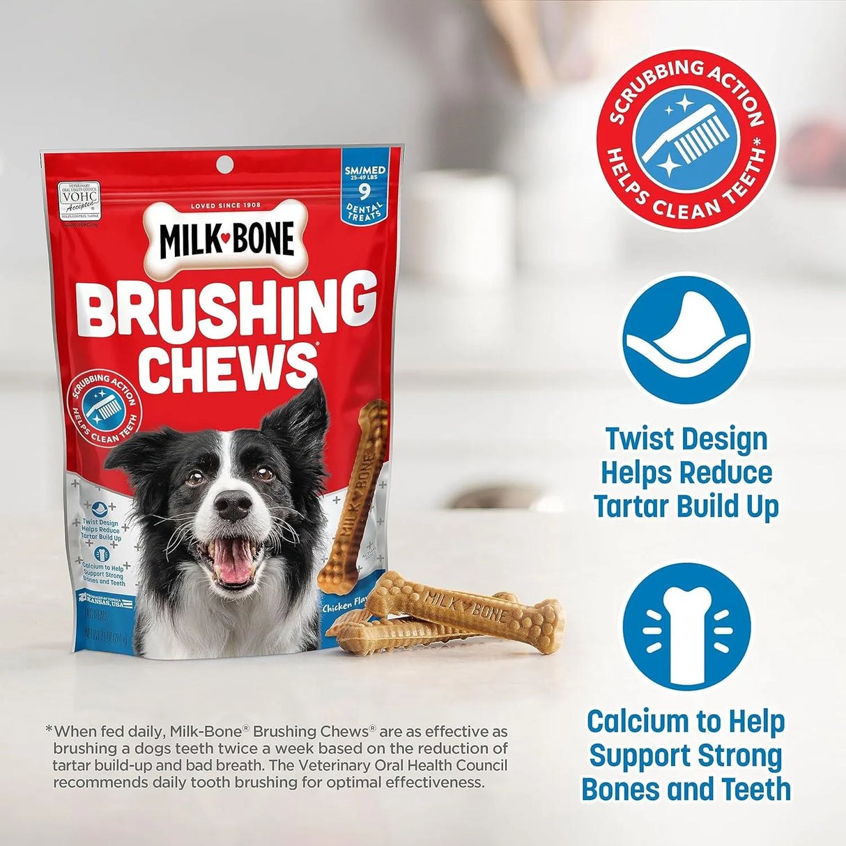 MILK BONE - Milk-Bone Original Brushing Chews Small/Medium 35 Piezas - The Red Vitamin MX - Cuidado Dental Para Perros - {{ shop.shopifyCountryName }}