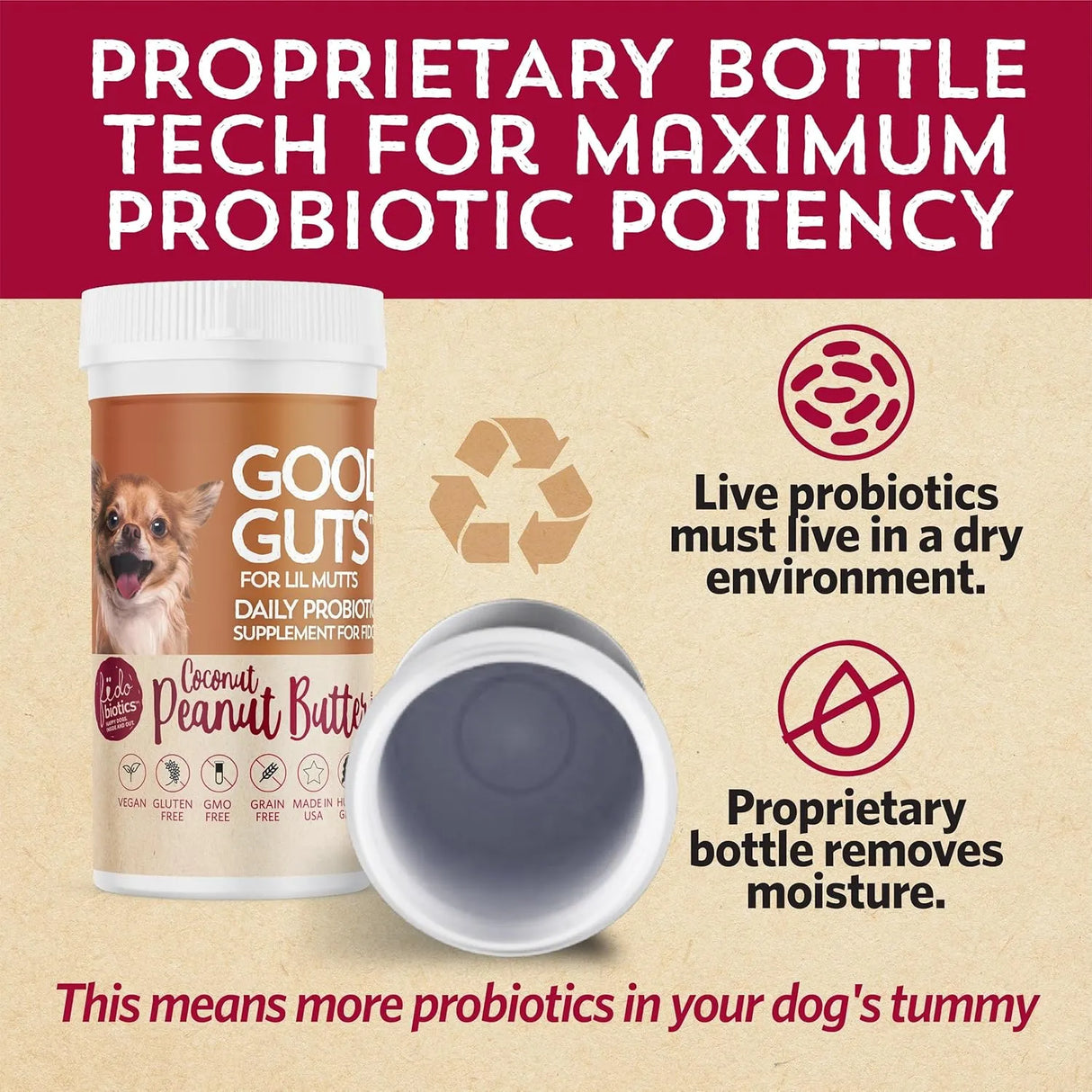FIDOBIOTICS - Fidobiotics Good Guts for Lil Mutts Probiotic for Dogs 30 Dias - The Red Vitamin MX - Probióticos Para Perros - {{ shop.shopifyCountryName }}