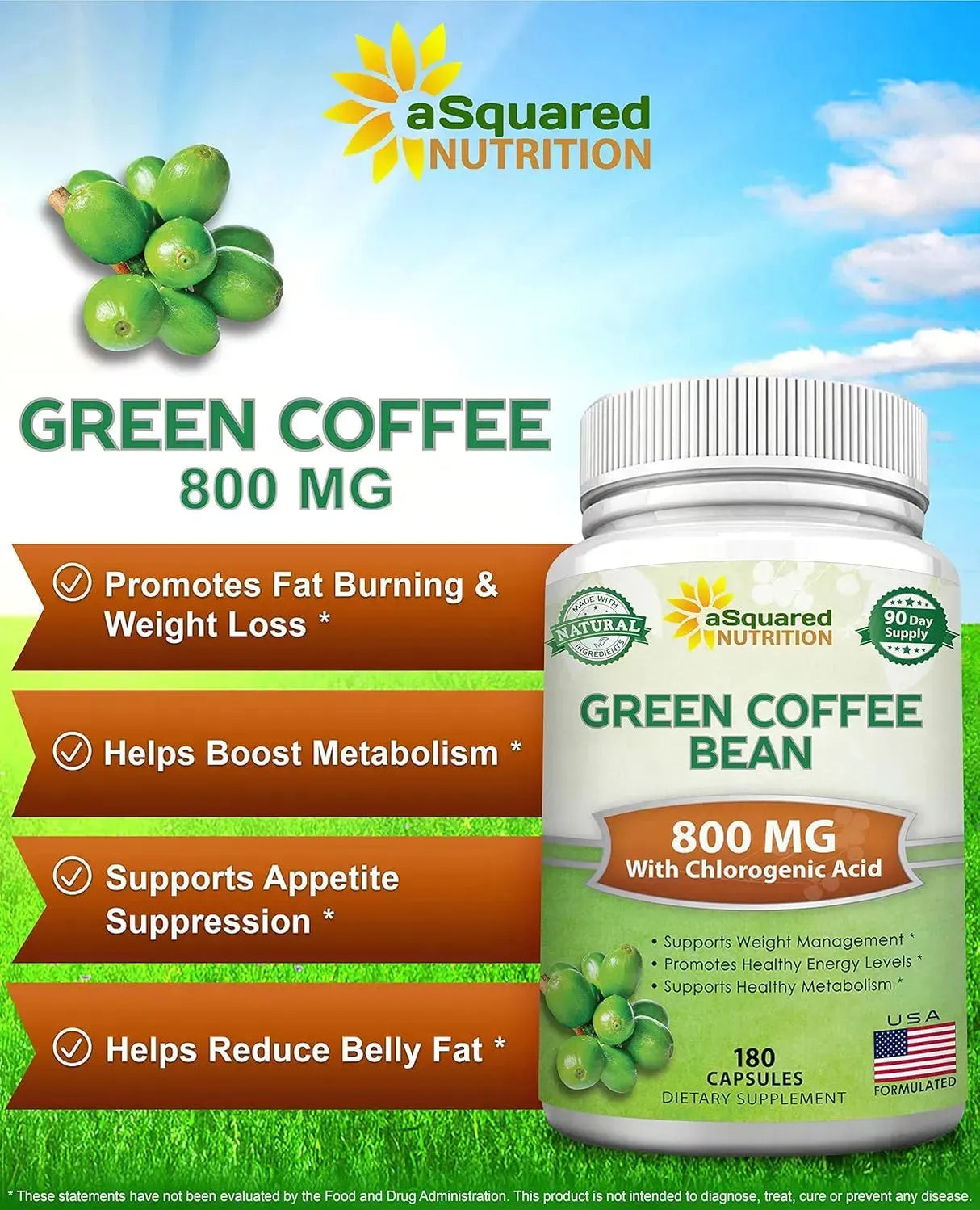 ASQUARED NUTRITION - aSquared Nutrition Natural Green Coffee Bean 180 Capsulas - The Red Vitamin MX - Suplementos Alimenticios - {{ shop.shopifyCountryName }}