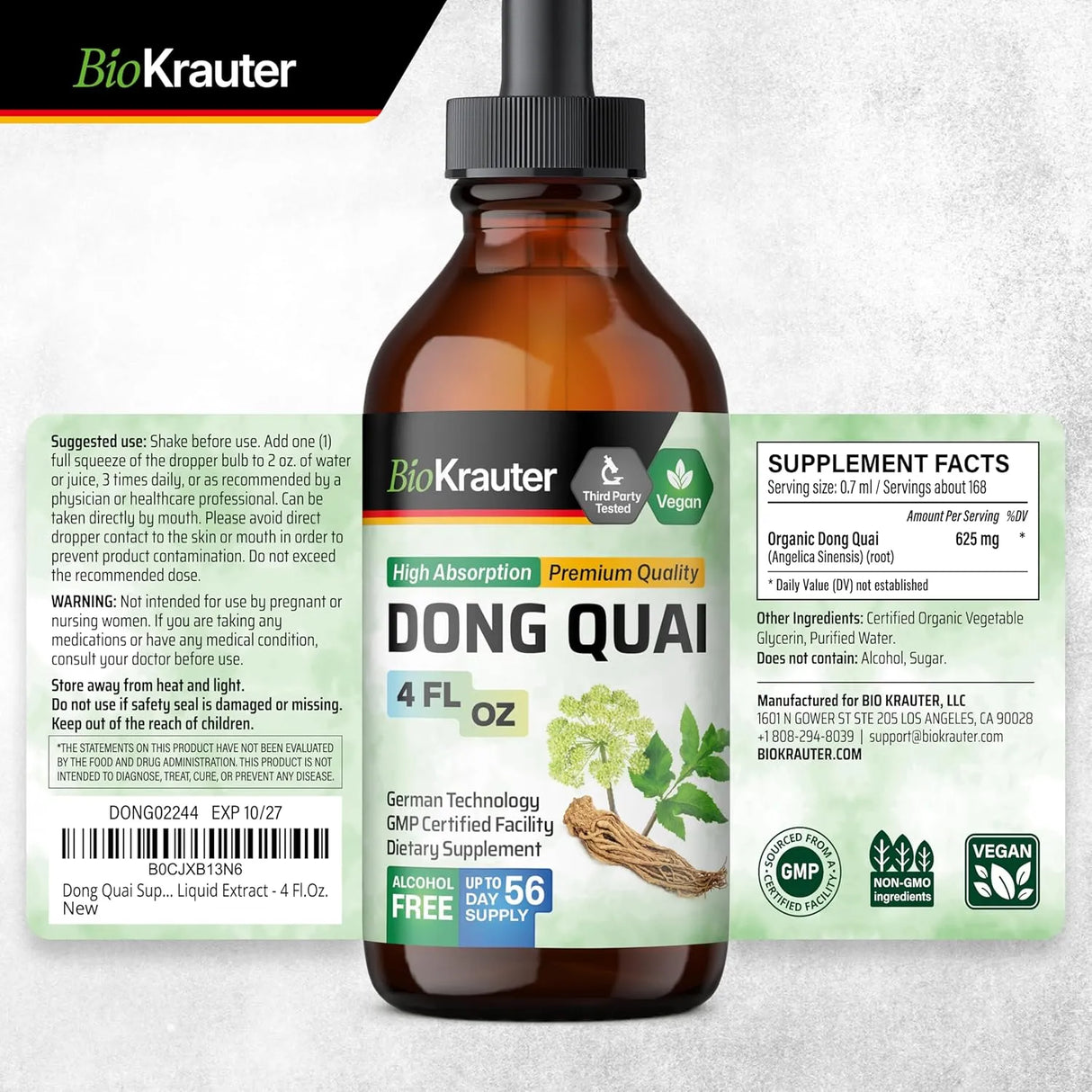 BIOKRAUTER - Bio Krauter Dong Quai Tincture 4 Fl.Oz. - The Red Vitamin MX - Suplementos Alimenticios - {{ shop.shopifyCountryName }}