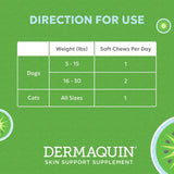 Nutramax Dermaquin Skin Support Supplement for Small to Medium Dogs and Cats 60 Masticables