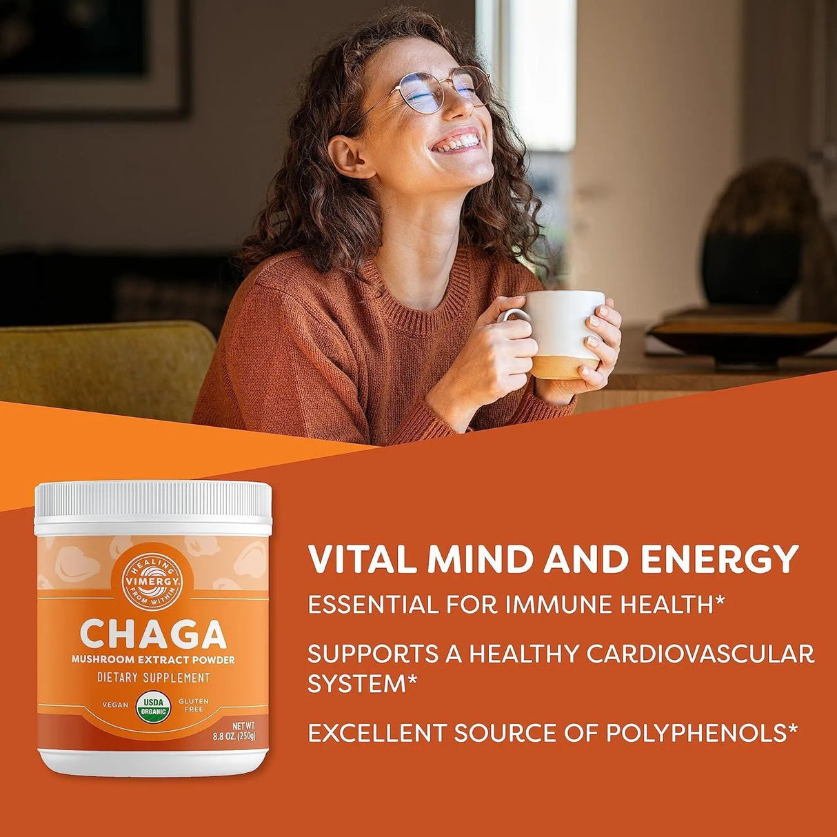 VIMERGY - Vimergy USDA Organic Wild Chaga Mushroom Extract Powder 250Gr. - The Red Vitamin MX - Suplementos Alimenticios - {{ shop.shopifyCountryName }}