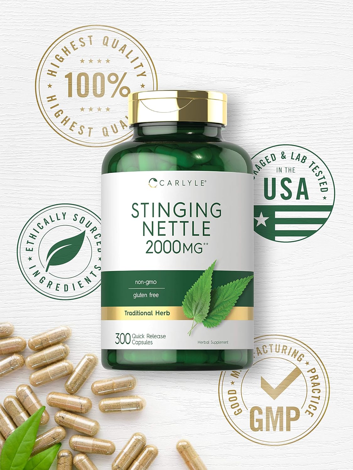 CARLYLE - Carlyle Stinging Nettle Leaf Extract 2000Mg. 300 Capsulas - The Red Vitamin MX - Suplementos Alimenticios - {{ shop.shopifyCountryName }}