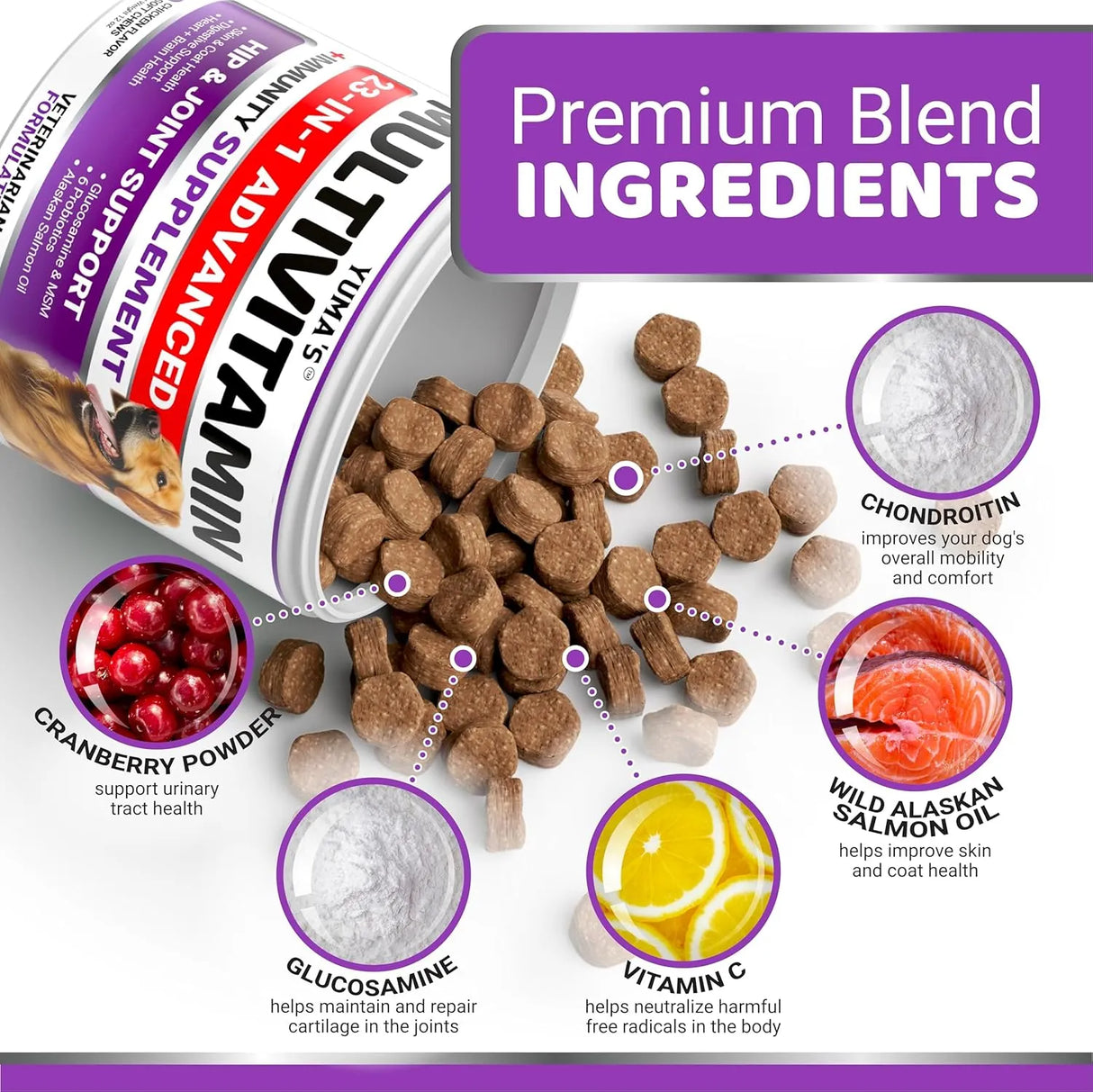 YUMA'S - YUMA'S Dog Multivitamin Chewable with Glucosamine 170 Masticables - The Red Vitamin MX - Multivitamínicos Para Perros - {{ shop.shopifyCountryName }}