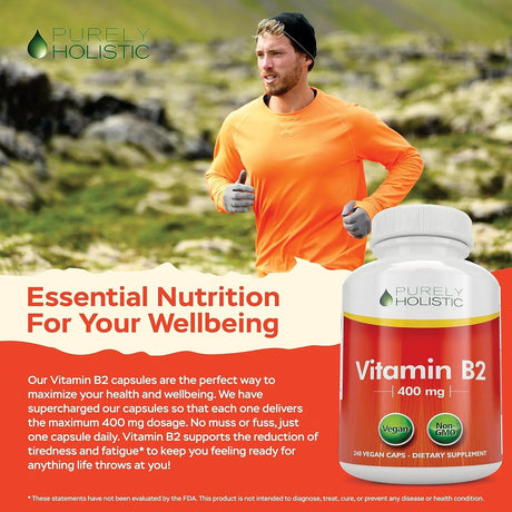 PURELY HOLISTIC - Purely Holistic Vitamin B2 Riboflavin 400Mg. 240 Capsulas - The Red Vitamin MX - Suplementos Alimenticios - {{ shop.shopifyCountryName }}