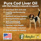 HAPPY JACK Cod Liver Fish Oil for Dogs Skin and Coat 16 Fl.Oz.