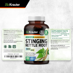 BIOKRAUTER - BIO KRAUTER Stinging Nettle 1200Mg. 250 Capsulas - The Red Vitamin MX - Suplementos Alimenticios - {{ shop.shopifyCountryName }}