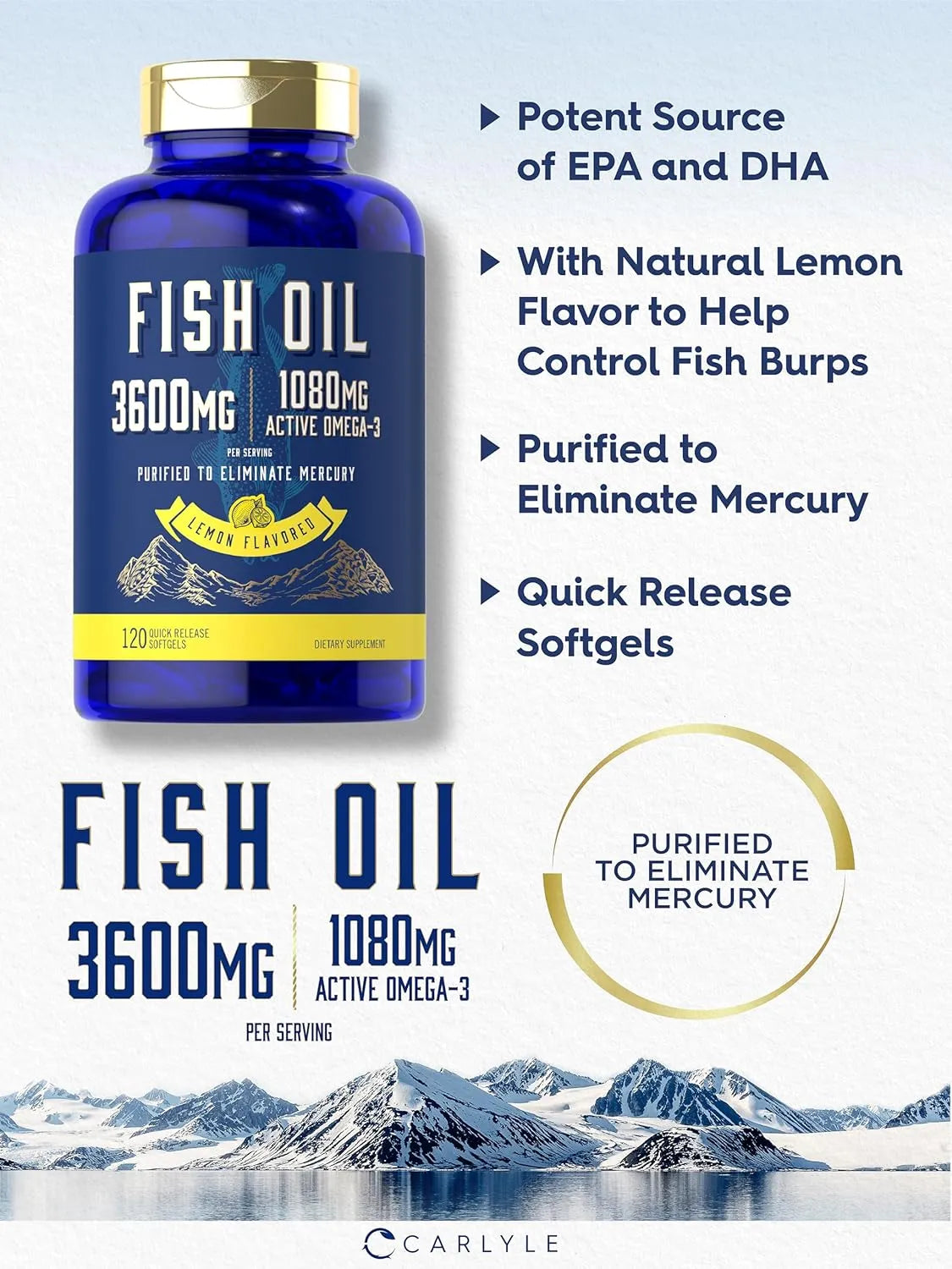 CARLYLE - Carlyle Fish Oil 3600Mg. 120 Capsulas Blandas - The Red Vitamin MX - Suplementos Alimenticios - {{ shop.shopifyCountryName }}