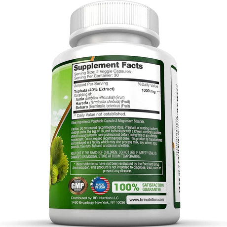BRI NUTRITION - BRI Nutrition Triphala 1000Mg. 60 Capsulas - The Red Vitamin MX - Suplementos Alimenticios - {{ shop.shopifyCountryName }}