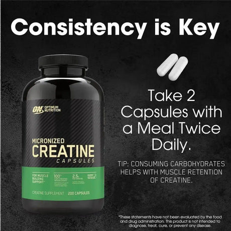 OPTIMUM NUTRITION - Optimum Nutrition Micronized Creatine Monohydrate 2500Mg. 200 Capsulas - The Red Vitamin MX - Suplementos Alimenticios - {{ shop.shopifyCountryName }}