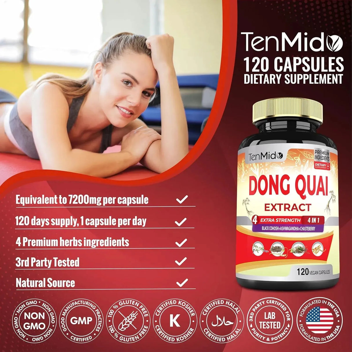 TENMIDO - Tenmido Dong Quai 7200Mg. 120 Capsulas - The Red Vitamin MX - Suplementos Alimenticios - {{ shop.shopifyCountryName }}