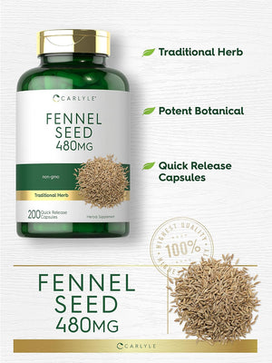 Carlyle Fennel Seed 480Mg. 200 Capsulas