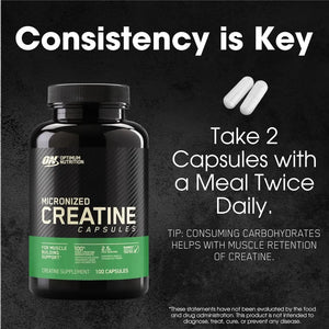 OPTIMUM NUTRITION - Optimum Nutrition Micronized Creatine Monohydrate 2500Mg. 100 Capsulas - The Red Vitamin MX - Suplementos Alimenticios - {{ shop.shopifyCountryName }}