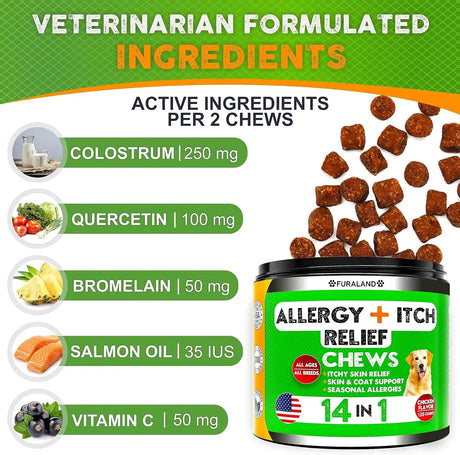 FURALAND - FURALAND Dog Allergy Relief Chews 120 Masticables - The Red Vitamin MX - Remedios Para La Picazón De Perros - {{ shop.shopifyCountryName }}