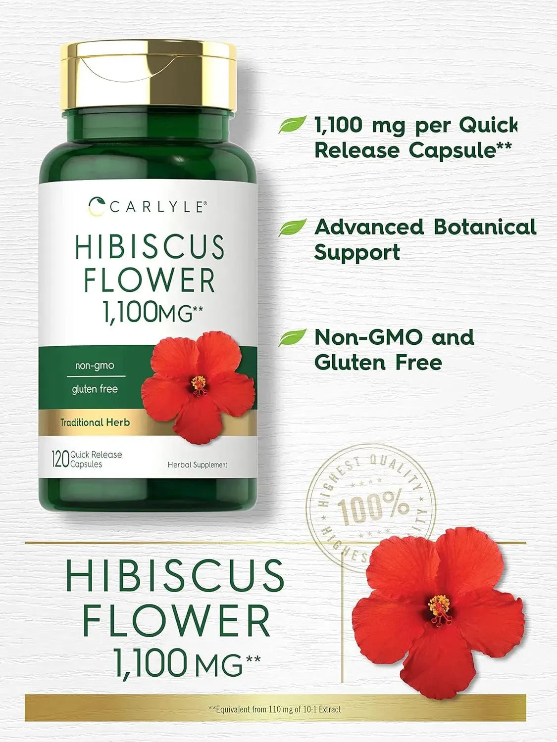 CARLYLE - Carlyle Hibiscus Flower Extract 1100Mg. 120 Capsulas - The Red Vitamin MX - Suplementos Alimenticios - {{ shop.shopifyCountryName }}