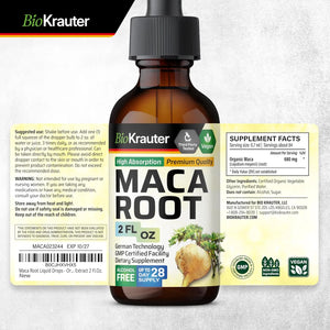 BIOKRAUTER - BIO KRAUTER Maca Root Liquid Drops 2 Fl.Oz. - The Red Vitamin MX - Suplementos Alimenticios - {{ shop.shopifyCountryName }}