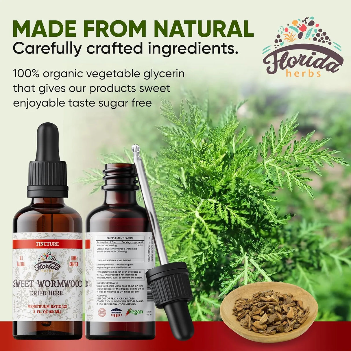 FLORIDA HERBS - Florida Herbs Sweet Wormwood Organic Tincture 2 Fl.Oz. 2 Pack - The Red Vitamin MX - Suplementos Alimenticios - {{ shop.shopifyCountryName }}