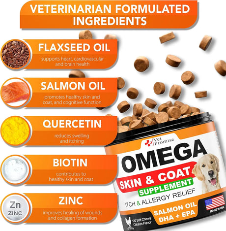 VET PROMISE - Vet Promise Omega 3 for Dogs 120 Masticables - The Red Vitamin MX - Aceite De Pescado Para Perros - {{ shop.shopifyCountryName }}