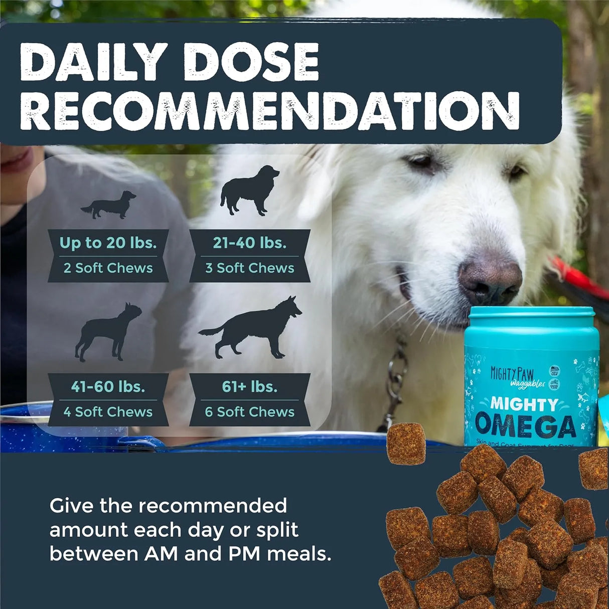 MIGHTY PAW - Mighty Paw Waggables Mighty Omega Bacon Flavor 120 Masticables - The Red Vitamin MX - Aceite De Pescado Para Perros - {{ shop.shopifyCountryName }}