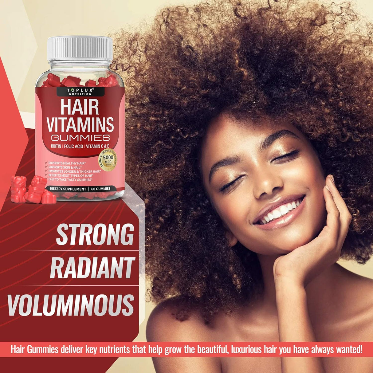 Toplux Hair Vitamins Gummies 60 Gomitas