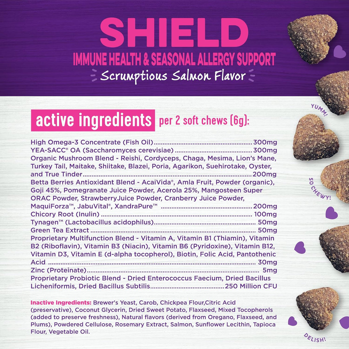 Wellness Shield Immune & Allergy Salmon Flavored Soft Chew 45 Masticables