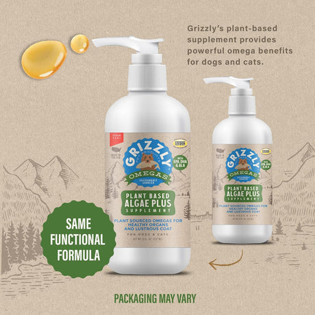 GRIZZLY PET - Grizzly Pet Products Algal Plus Omega 3-6-9 for Dogs and Cats 8 Fl.Oz. - The Red Vitamin MX - Aceite De Pescado Para Perros - {{ shop.shopifyCountryName }}