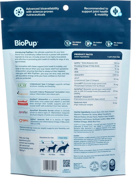 BIOPUP - BioPup PupFlex+ Dog Joint Supplement 60 Masticables - The Red Vitamin MX - Cuidado De Cadera Y Articulaciones Para Perros - {{ shop.shopifyCountryName }}