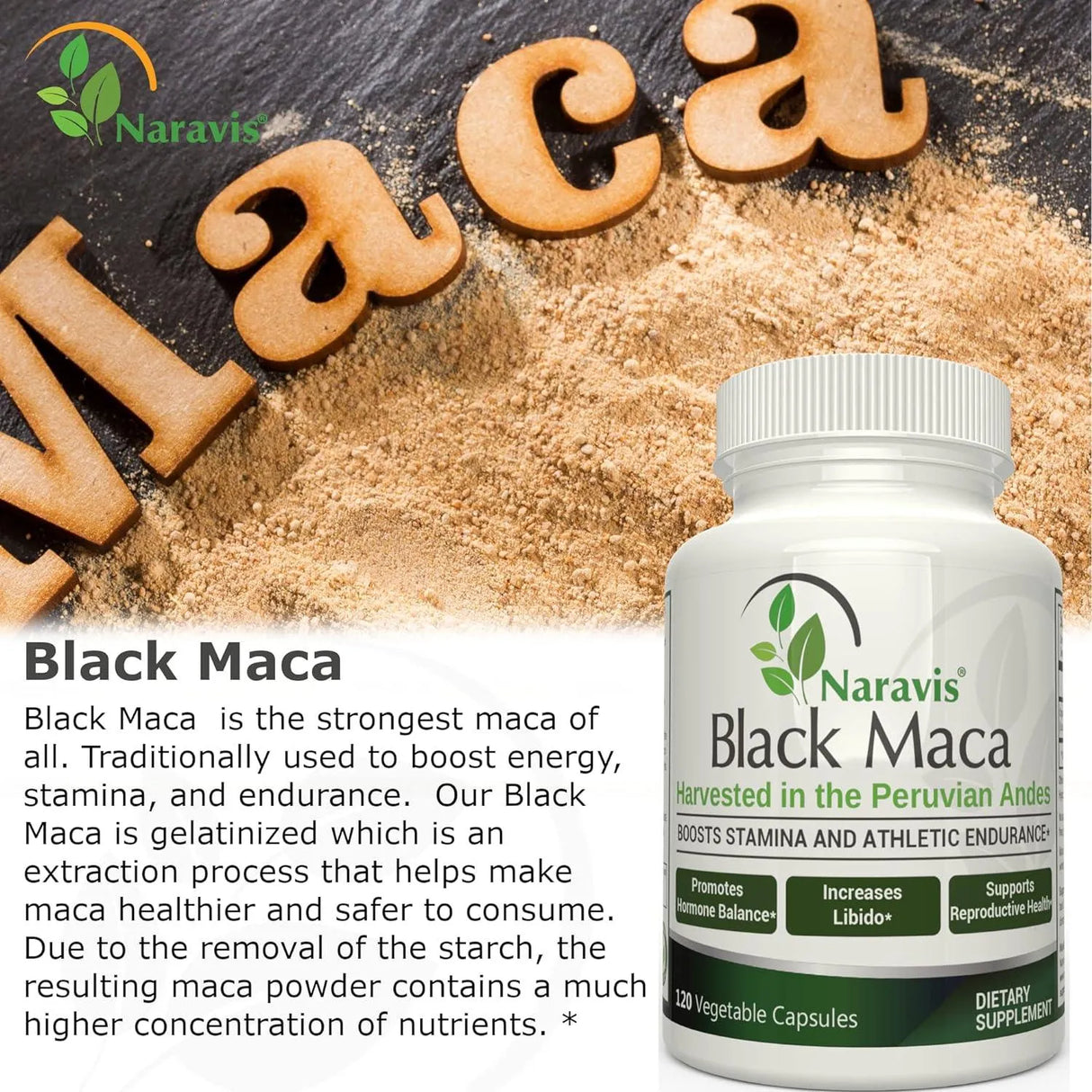 NARAVIS - Naravis Black Maca 1000Mg. 120 Capsulas - The Red Vitamin MX - Suplementos Alimenticios - {{ shop.shopifyCountryName }}