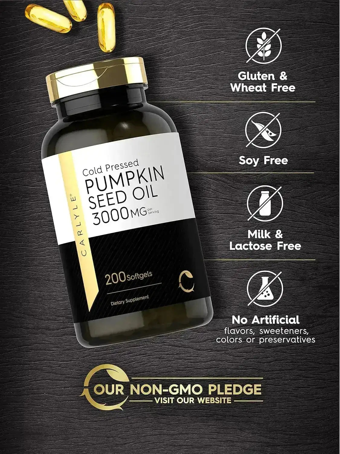 CARLYLE - Carlyle Pumpkin Seed Oil 3000Mg. 200 Capsulas Blandas - The Red Vitamin MX - Suplementos Alimenticios - {{ shop.shopifyCountryName }}