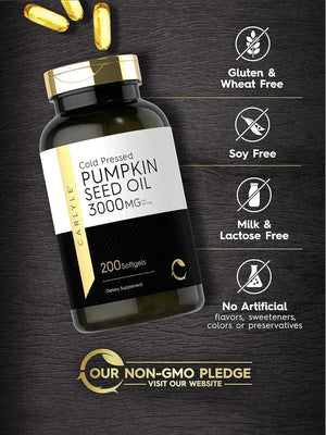 CARLYLE - Carlyle Pumpkin Seed Oil 3000Mg. 200 Capsulas Blandas - The Red Vitamin MX - Suplementos Alimenticios - {{ shop.shopifyCountryName }}