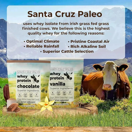 SANTA CRUZ PALEO - Santa Cruz Paleo Whey Protein Powder Grass Fed 20 Servicios Chocolate 539Gr. - The Red Vitamin MX - Suplementos Alimenticios - {{ shop.shopifyCountryName }}