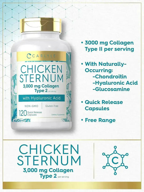 CARLYLE - Carlyle Chicken Sternum Cartilage Collagen 3000Mg. 120 Capsulas - The Red Vitamin MX - Suplementos Alimenticios - {{ shop.shopifyCountryName }}