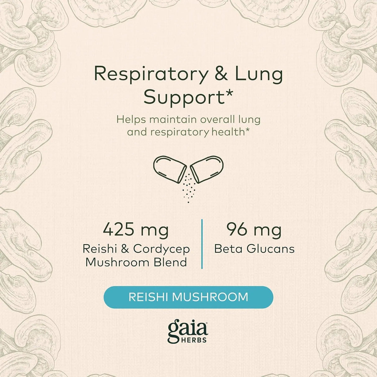 GAIA HERBS - Gaia Herbs Respiratory Mushroom Blend 40 Capsulas - The Red Vitamin MX - Suplementos Alimenticios - {{ shop.shopifyCountryName }}