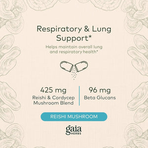 GAIA HERBS - Gaia Herbs Respiratory Mushroom Blend 40 Capsulas - The Red Vitamin MX - Suplementos Alimenticios - {{ shop.shopifyCountryName }}