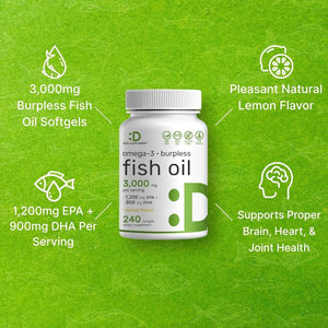 DEAL SUPPLEMENT - DEAL SUPPLEMENT Omega 3 Fish Oil 3,000Mg. 240 Capsulas Blandas - The Red Vitamin MX - Suplementos Alimenticios - {{ shop.shopifyCountryName }}