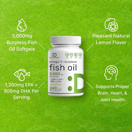 DEAL SUPPLEMENT - DEAL SUPPLEMENT Omega 3 Fish Oil 3,000Mg. 240 Capsulas Blandas - The Red Vitamin MX - Suplementos Alimenticios - {{ shop.shopifyCountryName }}