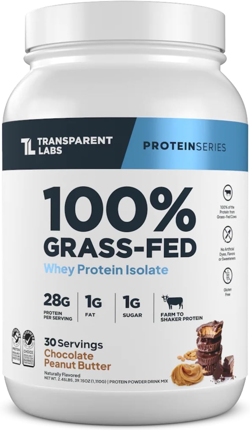 Transparent Labs Grass-Fed Whey Protein Isolate 30 Servicios 2.3Lb.