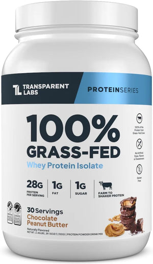 Transparent Labs Grass-Fed Whey Protein Isolate 30 Servicios 2.3Lb.