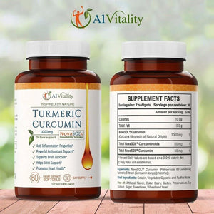 A1VITALITY - A1Vitality Turmeric Curcumin NovaSOL Supplement 1000Mg. 60 Capsulas Blandas - The Red Vitamin MX - Suplementos Alimenticios - {{ shop.shopifyCountryName }}