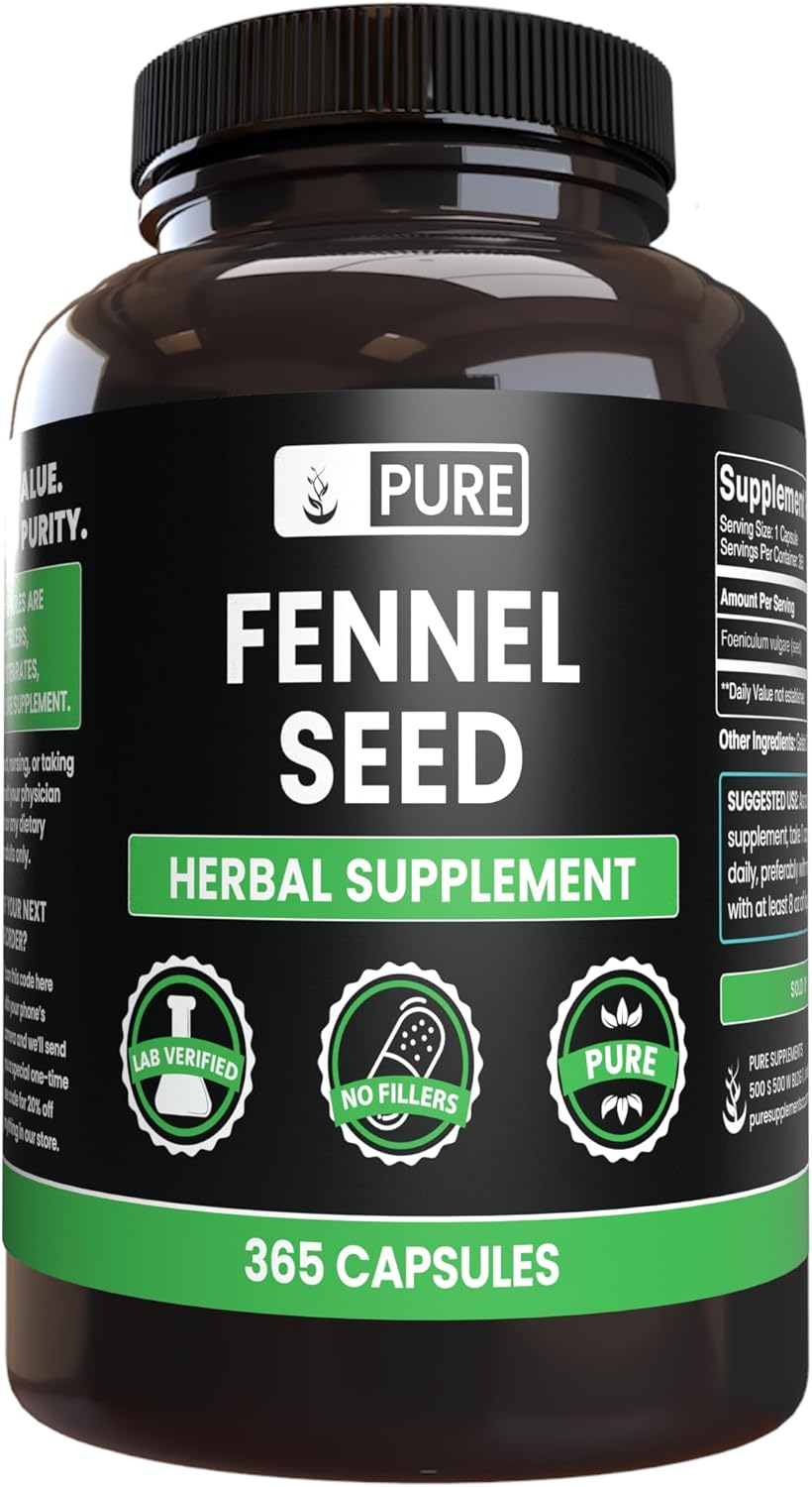 Pure Original Ingredients Fennel Seed 365 Capsulas